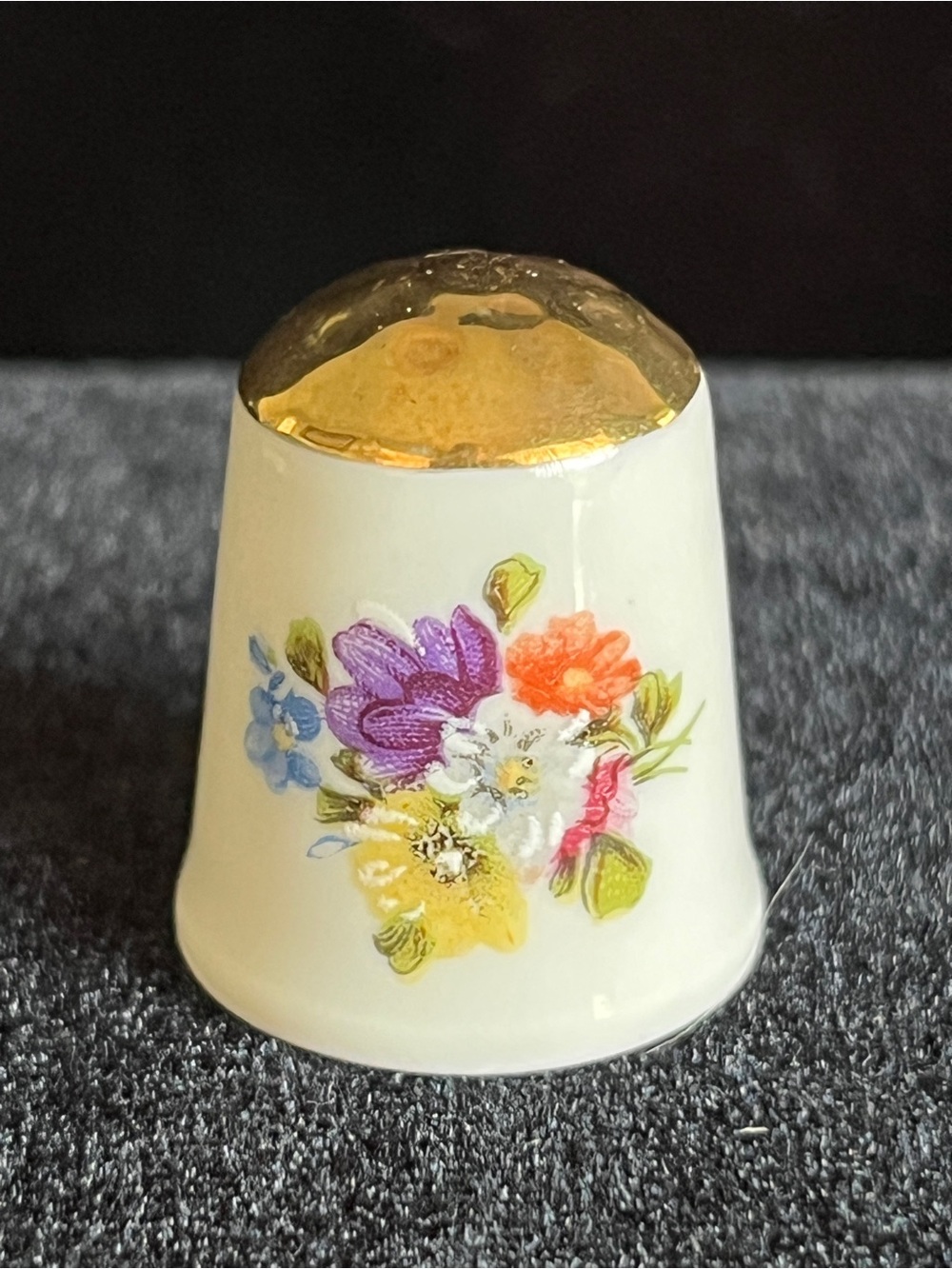 Vintage Kronach West Germany Thimble Multi Colored Bouquet
